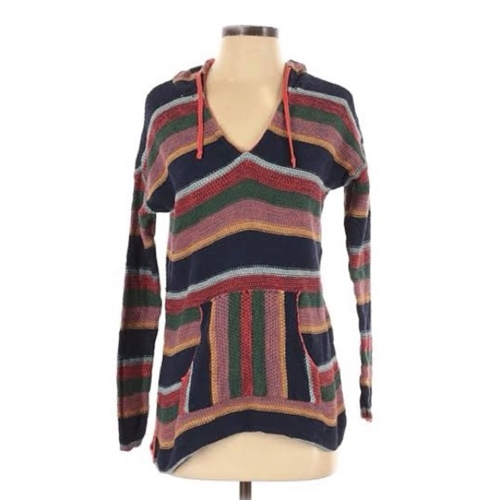 American Eagle Rainbow Striped Hooded Pullover